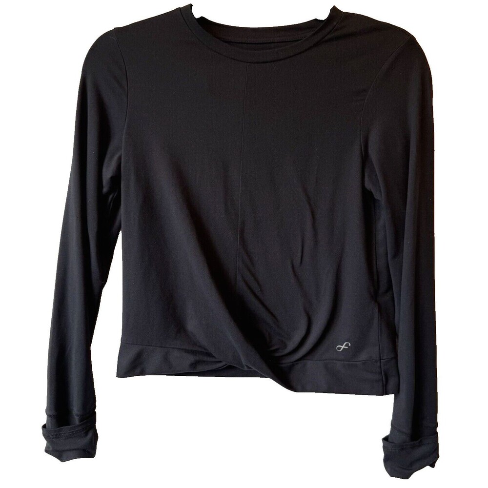 Freely Women's Shirt XL Black Soft Athleisure Yoga Outdoor‎ Thumbhole